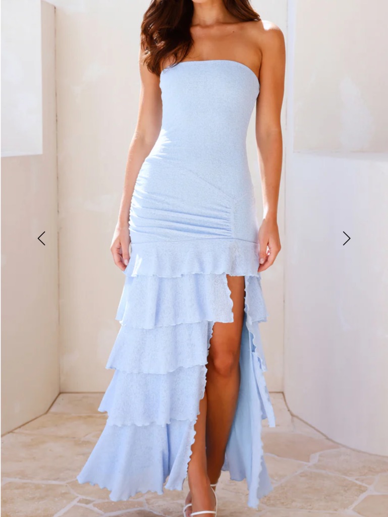 Hellomolly Lavish One Strapless Maxi Dress Blue